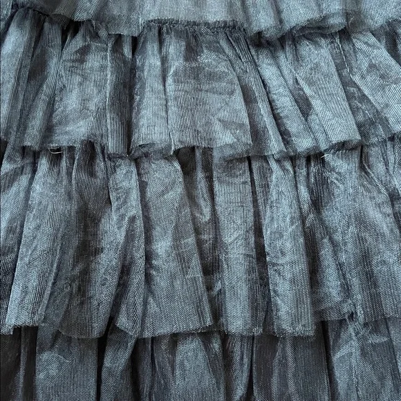Lulu's Striking Sensation Black Tulle Tiered Ruffled Mini Dress - Picture 4 of 15
